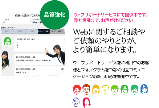 Webに関するご相談やご依頼のやりとりが、より簡単になります。