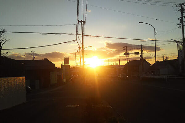 名古屋の夕日