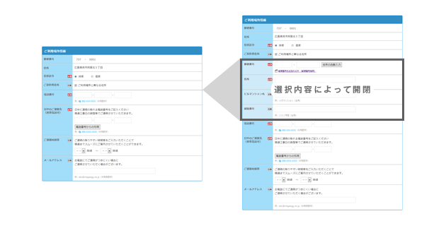 入力項目を少なく見せて申し込み率（コンバージョン率）アップ